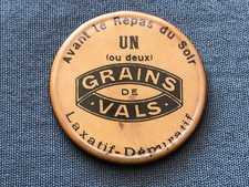 Rare miroir de poche publicitaire laxatif Grains de vals 1920