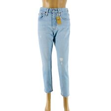 Jean Distress Femme Levi's 501 S Taille Haute Skinny Bleu Clair W25 L28