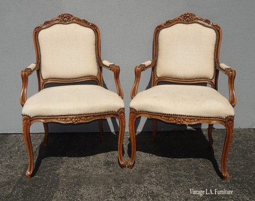 Pair french bergere - pair, carved