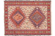 Persan Seidensoumakh Tapis Tissé à la Main 100x150 Multicolore Oriental