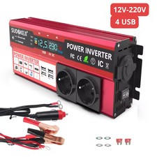 Onduleur Convertisseur Solaire Auto & Voyage 12V-220V 3000W, LCD, USB Rapide