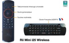 🔥 Télécommande / Clavier sans fil, programmable, Air mouse Rii i25 AZERTY 🔥