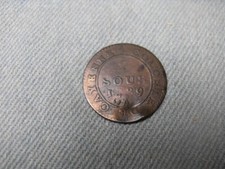 Louis XVI 2 Sous de Cayenne 1789A colonies, rf252