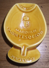 Ancien cendrier publicitaire vintage Armagnac, Marquis de MONTESQUIOU