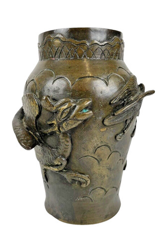 Vase bronze japonais - vase,