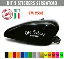 Kit 2 autocollants moto réservoir old school bobber chopper harley vintage...