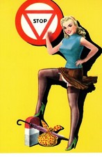 ** TOP CPA, Pin Up, Panneau Stop,  Curiosa, Erotic, Code de la Route