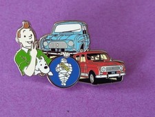 pins RENAULT 4 R4 TINTIN MILOU MICHELIN - tirage 15 ex - bord argenté