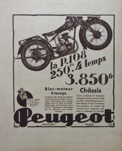 Publicite moto 250cc peugeot - 250cc,