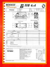 RENAULT MESSENGER B 110 4X4 / FOURGON / FICHE de  1992