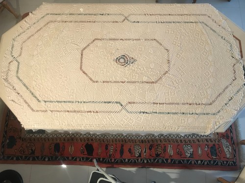 Grande nappe ancienne ronde - nappe,