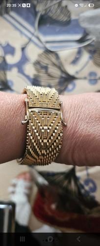 Bracelet vintage plaque or - bracelet,