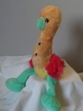 DOUDOU OISEAU AUTRUCHE AJENA VINTAGE 40 CM MADE IN FRANCE PELUCHE  AILES TISSU