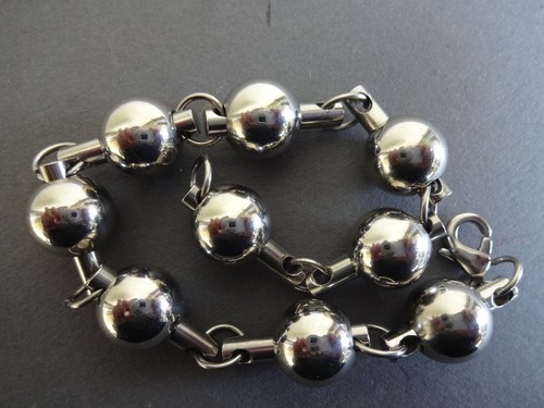 Bracelet boules acier inox - bracelet,