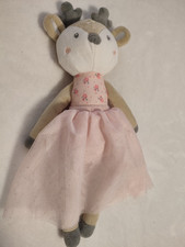 doudou  renne biche danseuse tutu rose fleur gris marron CAD tbe