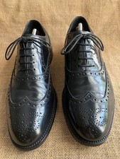 Chaussures Oxford homme PRADA en cuir noir bout d'aile pointure UK 10 || US 11