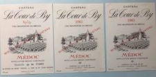 CHÂTEAU LA TOUR de BY - ÉTIQUETTES MÉDOC - CRU BOURGEOIS - 1979-1983-1985- #6731