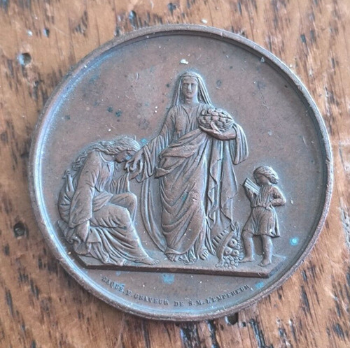Médaille cuivre main 1861 - main,