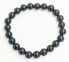 BRACELET PIERRE NATURELLE POLIE OBSIDIENNE NOIRE bijoux protection perle 8mm AA