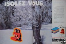 PUBLICITÉ DE PRESSE 1981 RHOVYLON SOUS-VÊTEMENTS HOMME FEMME ENFANT