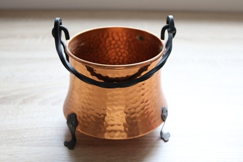 Vintage chaudron cuivre - chaudron, en