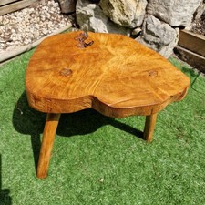 Tabouret Tripode Brutalist N*1 Bois Chêne Massif Années 60-70, Chaise Table Déco