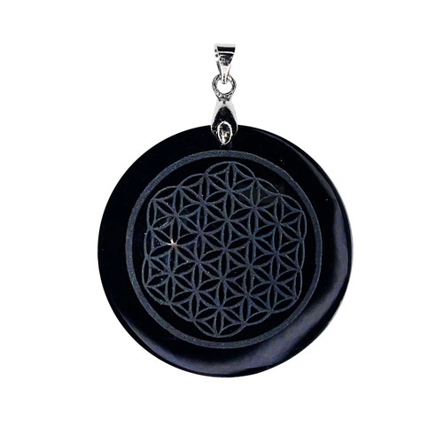 Pendentif obsidienne noire - pendentif,