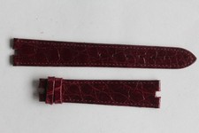 Bracelet montre Universal Genève croco bordeaux 17 mm vintage (59374)