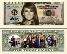 MELANIA TRUMP BILLET MILLION DOLLAR US ! Collection First Lady President Donald