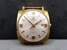 Montre bracelet homme LIP ELECTRONIC dateur, plaqué or, à restaurer.