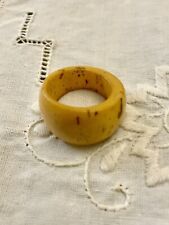 MODERNISTE SCANDINAVE ÉLÉGANTE ANCIENNE BAGUE EN OS SCULPTÉ 