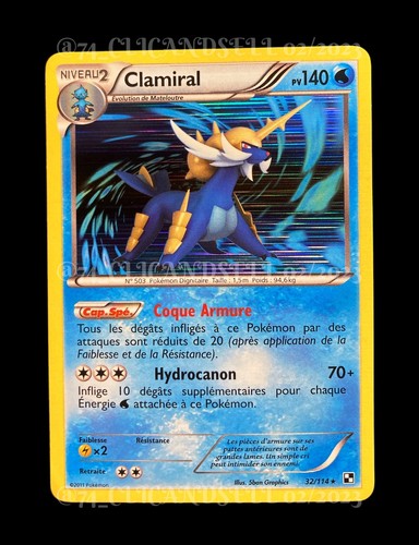 Carte pokémon clamiral 114 - clamiral, 32/114