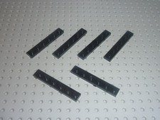6 x LEGO Plate 1x6 Black Réf