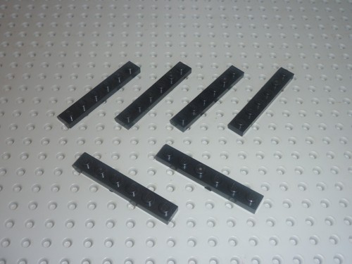 Lego plate 1x6 black - plate,