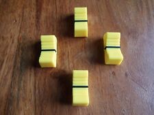 X 4 faders bouton table de mixage JAUNE / YELLOW  X 4 NEUF/ FIXATION 8 mm