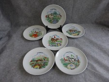 6 assiettes à fromage,porcelaine ateliers de la cigogne