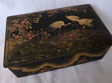 Ancienne Boîte En Fer Avec Décor Naturel Déco Vintage Rétro 