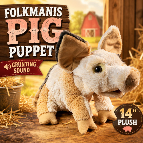 Folkmanis grunting pig puppet - pig,