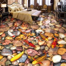 émettant de la lumière multicolore de pierre 3D Sols Mural Photo Papier Peint Ma