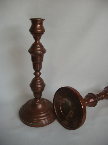 Paire bougeoirs anciens - paire,