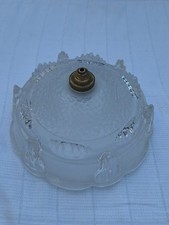 Plafonnier suspension art déco verre moulé Ancienne    N1