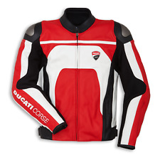 DUCATI Veste en Cuir Motard Veste en Cuir de Moto Veste de Motard en Cuir 48,54