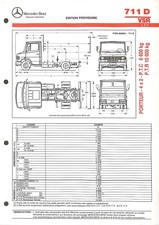 MERCEDES TRUCKS / 711 D VSR  / PORTEUR  4X2 / FICHE de 1993