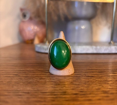 Bague ajustable jade - bague, vert