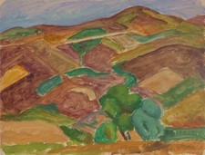 François BESSON (1904-1987) Huile sur papier 50x61cm Ecole de Paris fauvisme