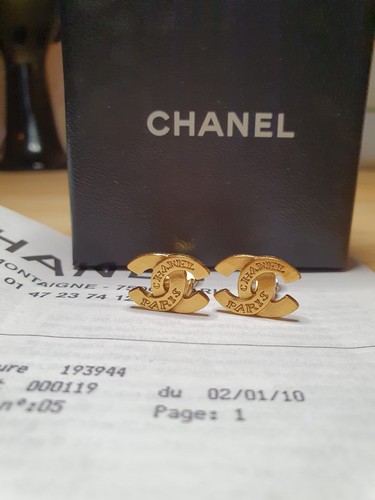 Boucles oreilles chanel logo - boucles,