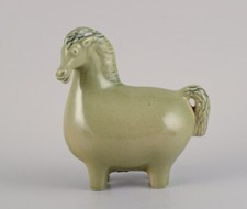 Stig Lindberg (1916-1982) pour Gustavsberg. Figurine cheval en grès émaillé