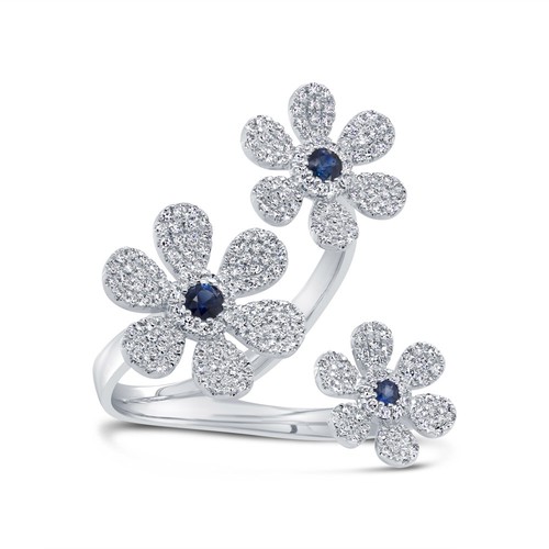 14k blanc diamant saphir - or,
