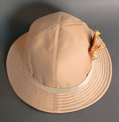 Chapeau colonial tissu beige - **chapeau,