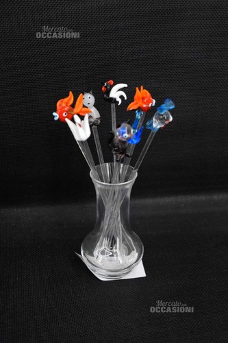 Vasette avec animaux verre - vasette,
